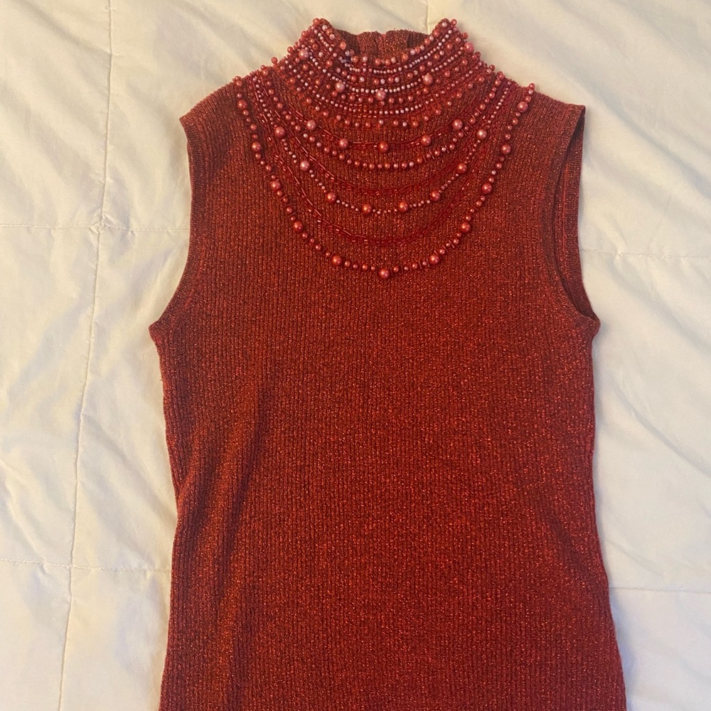 Beaded sleeveless top